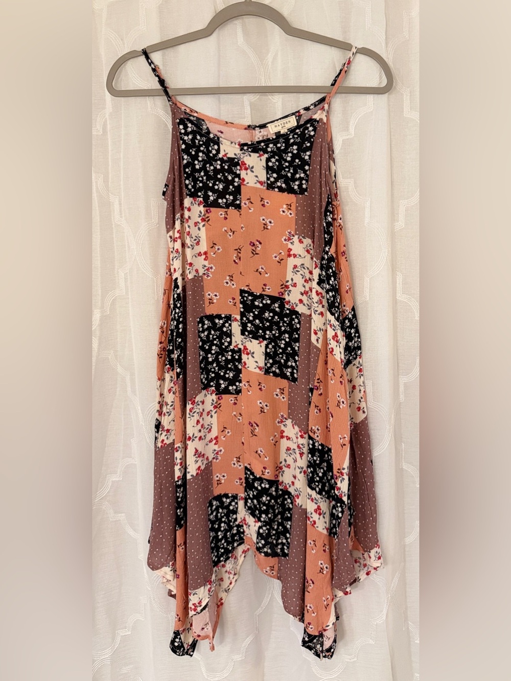 NWT Hayden Girls Patchwork Floral Handkerchief Dress Size Large